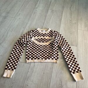 Find Me Now Presley Cutout Sweater Mahogany Size Small